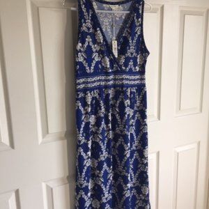 Max Studio Blue Floral Midi Dress NWT